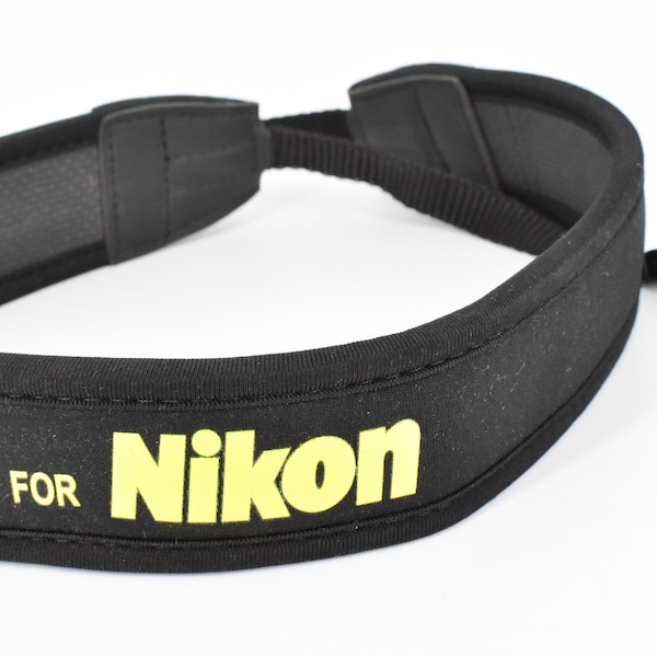 Vintage NIKON camera strap. Neoprene. Canon Exakta Zeiss Voigtlander.