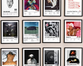 Custom Album Cover FRAMED Posters | Aesthetic Music Wall Art | Personalized Album Genre Prints | 11x17 Poster Set | Room Decor Gift