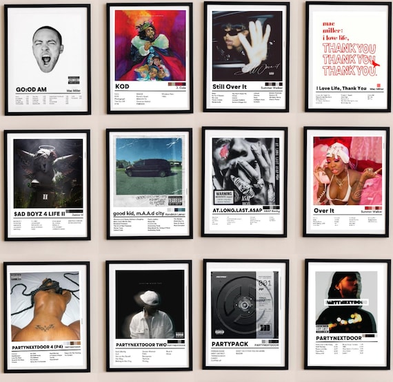 Custom Album Cover FRAMED Posters | Aesthetic Music Wall Art | Personalized Album Genre Prints | 11x17 Poster Set | Room Decor Gift