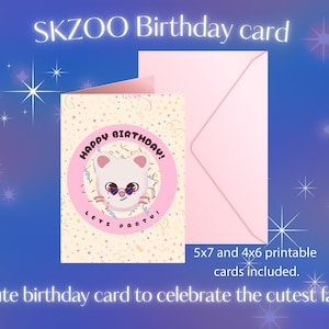 Stray Kids Birthday Card Printable Digital Download -Skzoo Jiniret- Hyunjin.