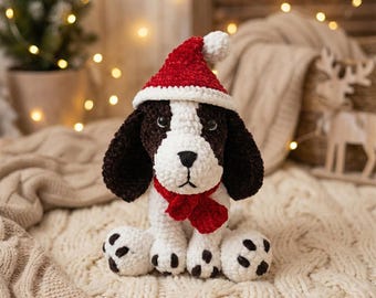 Holiday Crochet Puppy pdf PATTERN - Crochet Cocker spaniel pattern- Crochet Dog pattern - Amigurumi cocker spaniel - Crochet Dog Plush