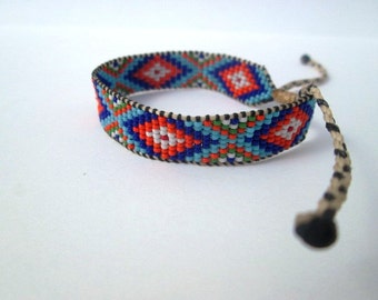 Huichol Native American Inspired Multi-Colored, Beaded Friendship Bracelet  109