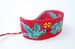 Red and Blue Beaded Hummingbirds and Flower Bracelet 