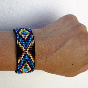 Huichol Native American Inspired Beaded Bracelet or Anklet Original Design 22 image 3