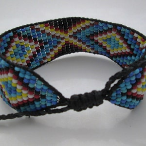 Huichol Native American Inspired Beaded Bracelet or Anklet Original Design 22 image 4