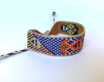 Mis Calacas - Multicolored Calavera Skull Medium Beaded Bracelet