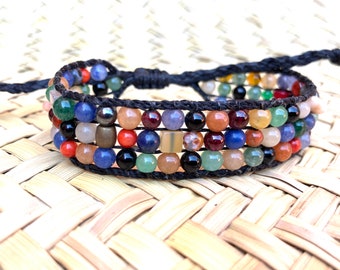 Multi Gemstone Loom Beaded Bracelet