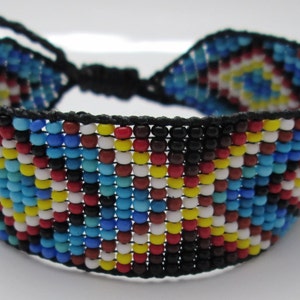 Huichol Native American Inspired Beaded Bracelet or Anklet Original Design 22 image 2