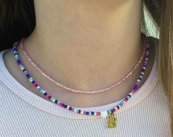 Boho asimmetria perline colorate con collane girocollo di perle d'imazione bianche per uomo collana con lettera arcobaleno estiva gioielli di moda  36