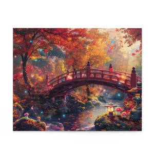 Regenbogen-Ahorn-Brücke Puzzle - Japanische Herbstkunst - 120/252/500 Teile - WAGENSOU IRODORI - Herbstfarben Puzzle Geschenk - Wandkunst