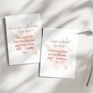 20 druckbare christliche Affirmationskarten | Inspirierende Bibel Affirmationskarten | Biblische Ermutigungskarten |