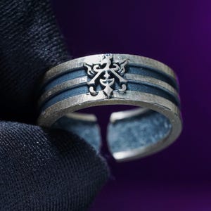 Fanmade Joshua Rosfield Ring – Handmade F1nal Fantasy Silver RPG-Inspired Jewelry, Dual Hero Band Set for Siblings, Warriors n Collectors