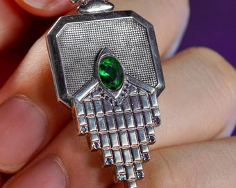 Amulett von Silvanus Halskette, Ba/dur’s Gate 3 inspirierter Schmuck, 950 Silber Elfen Anhänger, Druid Geschenk, BG3 Cosplay, Fantasy Schmuck