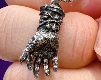 God Hand Necklace, Silver 950 Handmade Pendant, Dark Fantasy Manga Jewelry, Berserk Gothic Charm, Gamer Gift, Birthday Gift, Geek Accessory