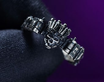 Fanmade Ghost Tactical Operator Ring – Handmade Fan Tribute Ring in 950 Silver, Military-Inspired CoD Jewelry for Stealth-Focused Gamers
