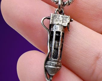 ARC Raiders Shield Recharger Necklace, Silver 950 Pendant, Tactical Sci Fi Gamer Jewelry, Mens Gaming Necklace, Gift for Him