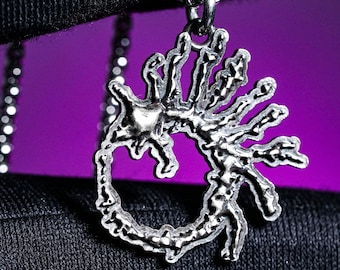 Ketting voor degenen die leven in de dood | E/den-ringhanger, 950 zilveren sieraden, Fia's Champions-symbool, fantasy-gamercadeau, Dark Souls-stijl