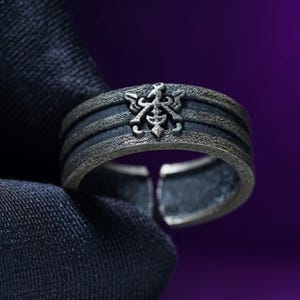 Fanmade Clive Rosfield Ring – Handmade F1nal Fantasy Silver RPG-Inspired Jewelry, Dual Hero Band Set for Siblings, Warriors n Collectors