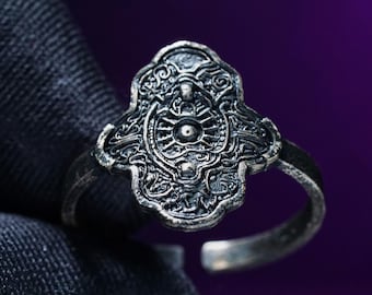 Fanmade Steel Protection Ring - Dark Souls Collection – Artisan Fantasy Inspired Souls Game Rings  – Premium 950 Silver Gamer Jewelry