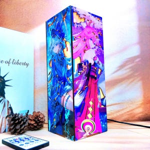 GS Fantasy Adventure-Inspired Wooden box Lamp, Featuring Iconic Heroes, RGB Led, Birthday Gift, 2025 Xmas Halloween idea Gift, Gift for Girl