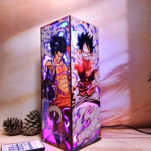 OP Pirate Captain-Inspired Wooden box Lamp, RGB Lighting, Adventurous Character for Otaku, Birthday Gift, Back to school Gift, Gift for Kids