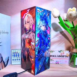 GS Fantasy Adventure-Inspired Wooden box Lamp, Featuring Iconic Heroes, RGB Led, Birthday Gift, Xmas, Halloween Gift idea, Gift for Girl