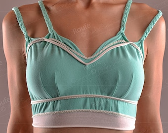 Braided Strap Cotton Crop Top: Open Back Jersey Clasp Top
