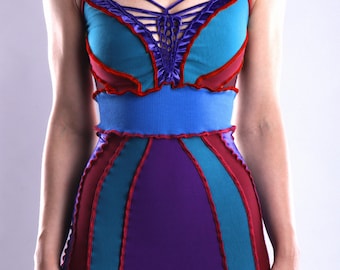 Braided Cotton Bodycon  Mini Dress Handmade to Order in Customisable Colors