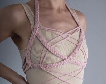 Braided Stretch Harness Accessory in Cotton Jersey, Custom Colors