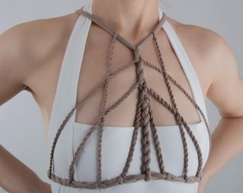 Braided Stretch Harness Accessory in Cotton Jersey, Custom Colors