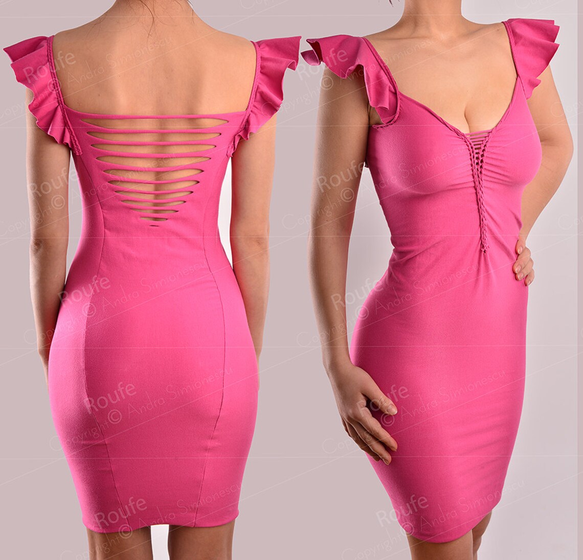 BLOUSON FRILL SLEEVE DRESS GO STAG