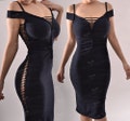 Fitted Cotton strappy dress / braided midi bodycon evening dress product logo