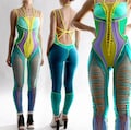 Open Back Cotton Jersey Catsuit: Braided Festival Jumpsuit In Custom Colors