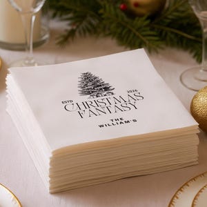 Kundenspezifische Weihnachtsservietten mit Text - personalisierte Cocktail-Servietten für die Weihnachtsfeier - frohe Weihnachten-Servietten für Feiertagsdekor