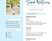 Baby Blue Sorority Rush Resume Template!  Make yourself standout with these templates! Customizable, cute, and instantly downloadable!