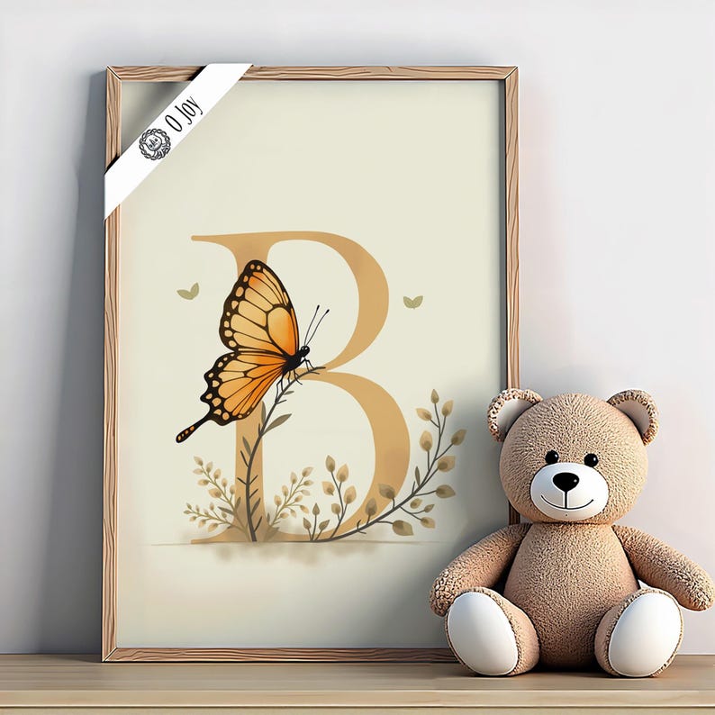 A Sweet Butterfly Illustrates the Letter B in This Nursery Alphabet ...