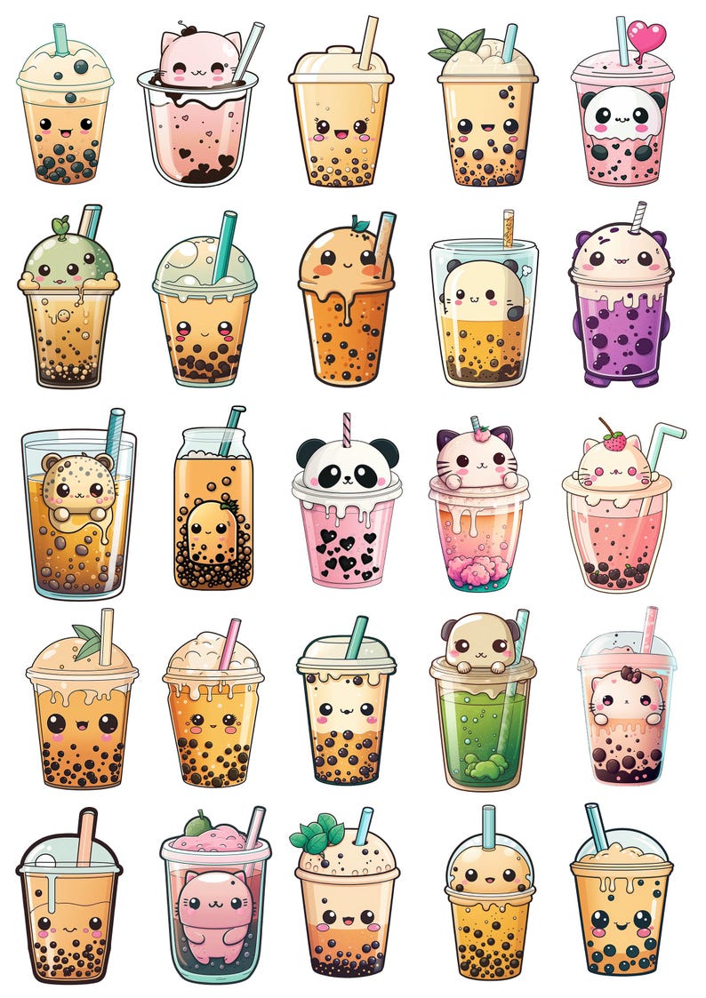 Boba Sticker Bundle - Etsy