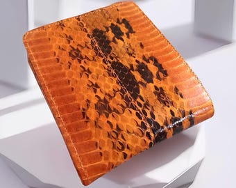 Echtes Leder Brieftasche elegant komfortabel und langlebig für Männer und Frauen, Schlangenhaut, exotische Brieftasche, Farbe Brieftasche, Herren Brieftasche, Leder Brieftasche