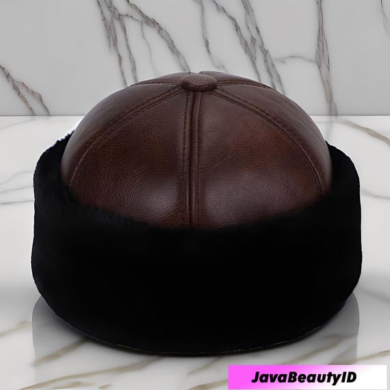 Men's Real Leather Kopiah, Peci Cap, Warm Winter Fur Hat, Traditional Islamic Prayer Cap, Sheepskin Style, Unique Gift, Warm Gift