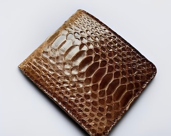 Classic Men's Wallet – Authentic Brown Python Snake Skin, Snake Skin,Exotic Wallet,Color Wallet,Men's Wallet