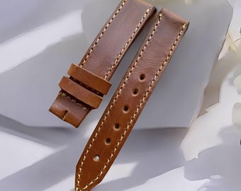 Genuine Cowhide Watch Strap Handmade Vintage Brown Full Grain and Flexible,Leather Watch Strap,Handmade Strap,Leather Strap,Genuine Cowhide