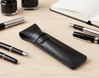 Estuche de cuero genuino, estuche para lápices de gran capacidad con cremallera, bolsa de papelería de piel de vaca hecha a mano