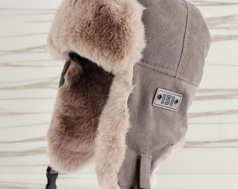 Ushanka Bomber Hat Winter Outdoor Warm Ski Cap,Winter Hat,Ushanka Hat,Fur Hat,Fluffy Hat,Earflap Hat