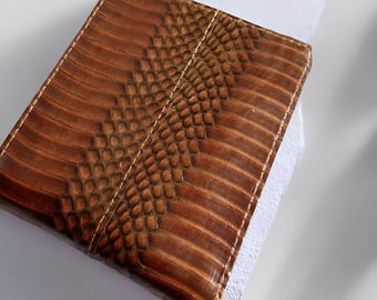 Elegante en comfortabele herenportemonnee met slangenleer, slangenleer, exotische portemonnee, gekleurde portemonnee, herenportemonnee, leren portemonnee