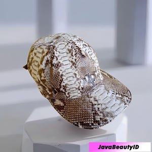 Natürliche echte Python Schlangenhaut Hut Elegant und einzigartig, Python Lederkappe, Echtleder Hut, handgefertigte Kappe, Exotische Leder Hut