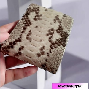Cartera de piel de serpiente pitón para hombre, cartera exótica, cartera de color, cartera para hombre, cartera única
