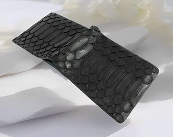 Black Snake Leather Men's Wallet Genuine Snake Leather Handcrafted Quality,Snake Skin,Exotic Wallet,Color Wallet,Men's Wallet,Leather Wallet