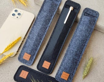 Minimalist Wool Felt Stylus Sleeve, Protective Pen Case for Apple Pencil