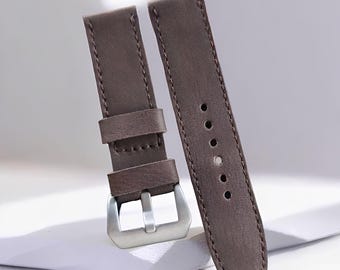 Handmade Genuine Cowhide Watch Strap Neat and Elegant Stitching,Leather Watch Strap, Handmade Strap, Leather Strap, Genuine Cowhide Leather
