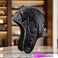 Real Leather Pilot Hat, Black or Brown Aviator Cap with Ear Flaps, Winter Warm Headwear, Vintage Style Hat, Gifts for Men. product logo